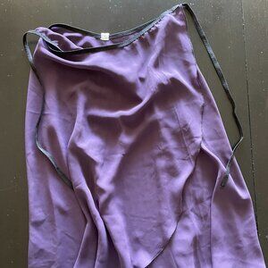 Long purple wrap skirt